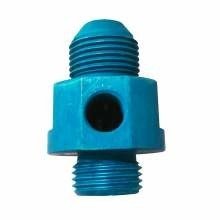 Adapter for filter sandwich plate 1/2" BSP to AN-10 with additional M12x1.5 temperature sensor outlet