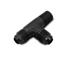 Vibrant Performance 10470 tee adapter AN-3 (male) / AN-3 (male) / 1/8" NPT (on run) aluminium (black)