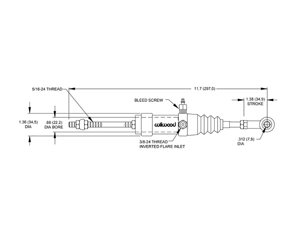 Wilwood Integral Reservoir Compact Master Cylinder 7/8" Bore Size