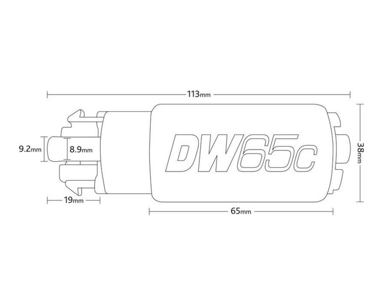 Deatschwerks DW65c Compact 265LPH In-Tank Fuel Pump Mitsubishi Lancer Evo 10 4B11T