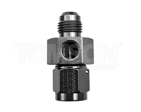 Złączka pod zegar Fragola 495005-BL AN-6 do AN-6 z wejściem 1/8" NPT aluminiowa (czarna)