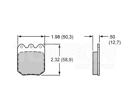 Wilwood 150-9764K BP10 brake pads Wilwood 1 and 2-pot callipers (6812)
