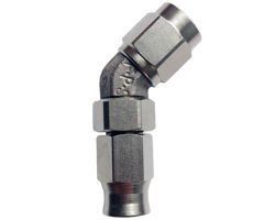 Fragola 604503 45 deg female PTFE AN-3 dual swivel forged steel hose end fitting