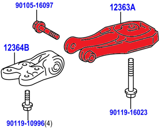 Verkline WAS-610 alloy gearbox torque mount Toyota GR Yaris (Gen 1, Gen 2) (GXPA16) 1.6 G16E-GTS