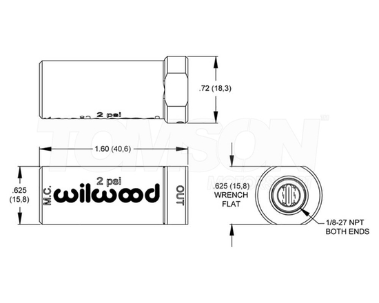 Zawór ciśnienia cząstkowego Wilwood 260-13783 2 psi