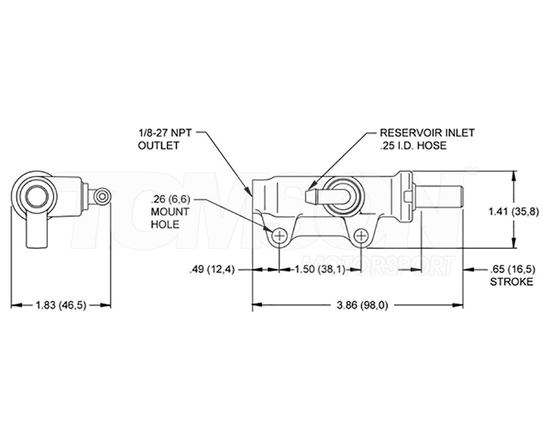 Wilwood 260-5516 Kart Master Cylinder 0.500" bore