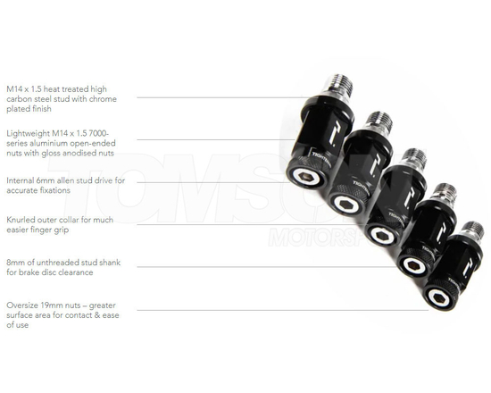 Racingline VWR630003 stud and nut conversion kit (80 mm lenght, tapered seat) VW, Audi, Seat, Cupra, Skoda (MQB Evo / MQB / A5-platform)