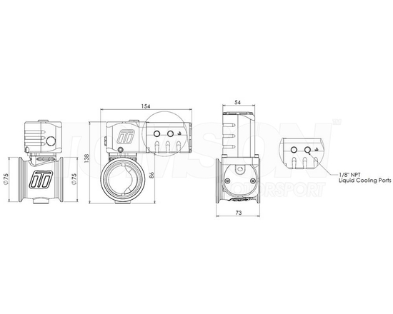 Elektroniczny zawór upustowy spalin (wastegate) Turbosmart TS-0565-1002 eSG50 StraightGate50 (czarny)