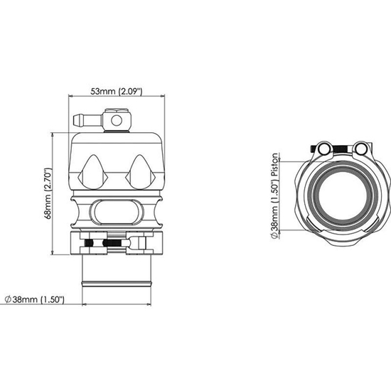 Zawór upustowy Turbosmart BOV Vee Port Pro 38 mm czarny