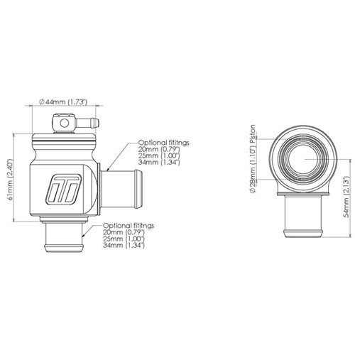 Zawór upustowy Turbosmart DV Kompact Plumb Back 25mm