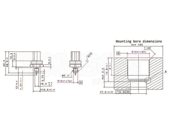 Czujnik ciśnienia i temperatury oleju, wody, paliwa Bosch Motorsport PST-F 1 z wtyczką i pinami 0-10 bar (0-145 psi) / -40 - +140°C M10x1