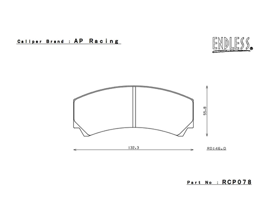 Klocki hamulcowe Endless RCP078-ME20 mieszanka ME20 do zacisków AP Racing CP6560