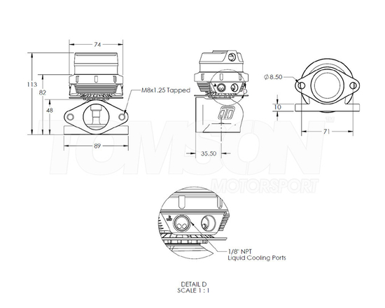 Zawór upustowy spalin (wastegate) Turbosmart TS-0551-1312 Ultra-Gate 38 mm HP (High Pressure) GenV WG38 35 psi (czarny)