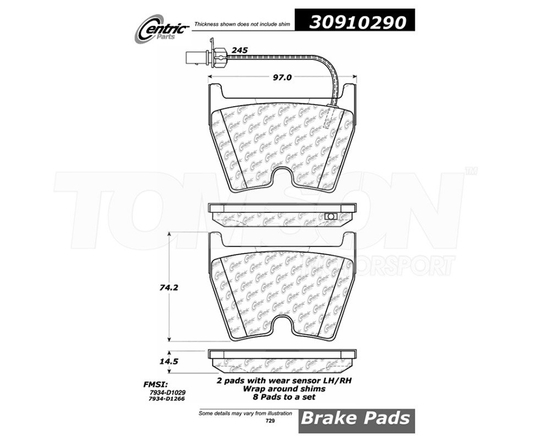 Stoptech 309.10290 Sport compound brake pads Audi RS4 (B7), RS6 (C5), R8 (front)