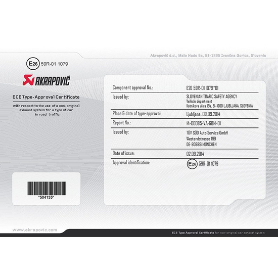 Akrapovic Evolution S-AU/TI/6H cat back exhaust system Audi S6 (C7), S7