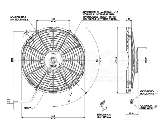Spal VA10-AP50/C-61S push type electric fan 305 mm