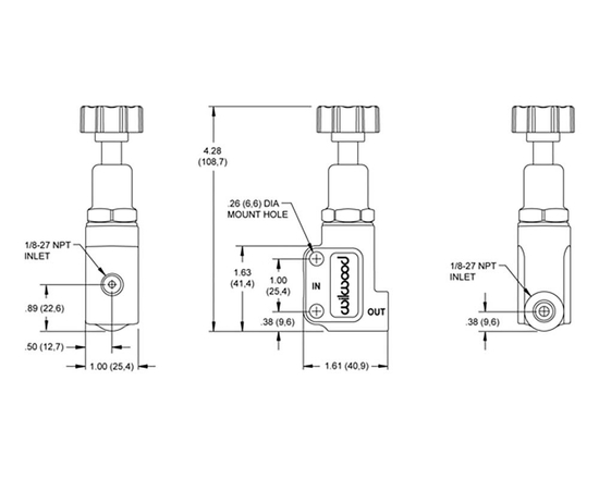 Wilwood 260-8419 knob style proportioning valve 3/8”