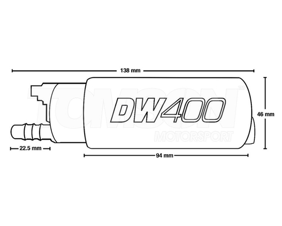 Pompa paliwa Deatschwerks 9-401-1001 DW400 (415LPH) uniwersalna z zestawem montażowym
