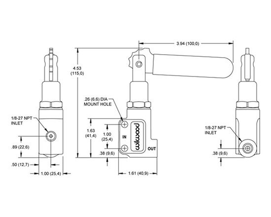 Wilwood 260-8420 lever style proportioning valve 3/8”