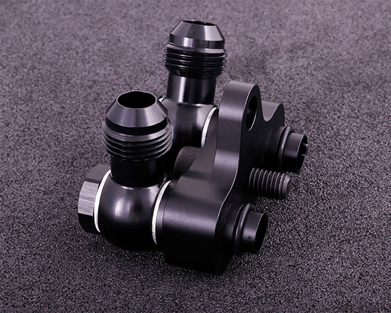 MaxxECU 2032 oil cooler adapter for BMW 335i, M3, M4 DCT gearboxes with AN-8 fittings