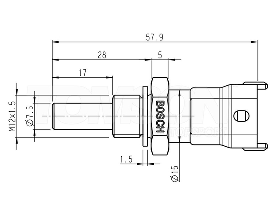Bosch Motorsport NTC M12-H water, oil, fuel temperature sensor -40°C/+150°C with connector and pins