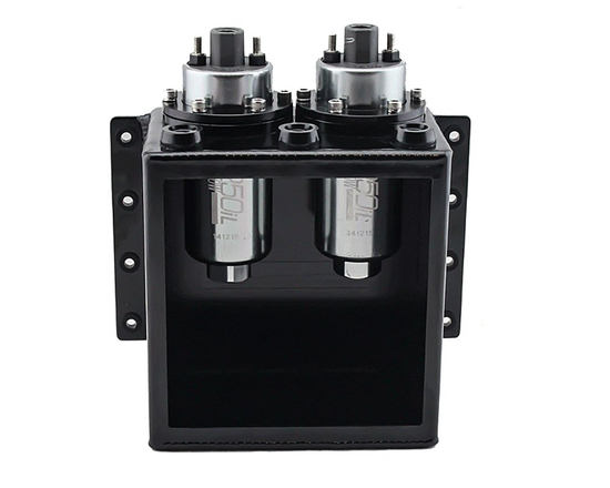 Zewnętrzny kolektor paliwa Deatschwerks 6-000-35ST DW35L 3.5L (surge tank) z miejscem na dwie pompy DW350iL (bez pomp)