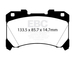 EBC DP52430NDX Blue Stuff NDX brake pads Toyota GR Yaris (Gen 1, Gen 2) (GXPA16), GR Corolla (GZEA14) 1.6 G16E-GTS (front)