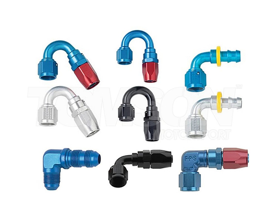 Fragola 104606 3000 series AN-6 45° forged low profile hose end (blue/red)