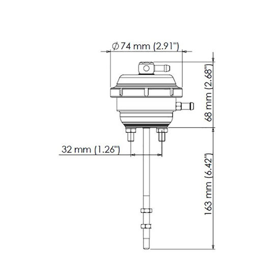 Aktuator turbo (wastegate) Turbosmart TS-0620-3143 14 PSI do turbosprężarek Borg Warner EFR 7064, 7670, 8374, 9180 Single/Twin Scroll