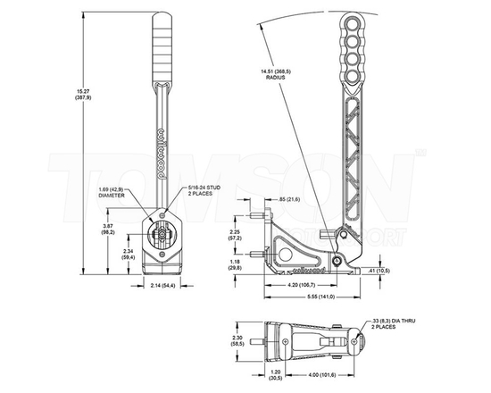 Hamulec ręczny hydrauliczny Wilwood 340-14769 (pionowy)