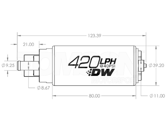 Deatschwerks 9-421-1000 DW420 (420LPH) universal in-tank fuel pump with install kit