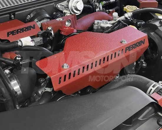 Osłona kół pasowych Perrin Performance PSP-ENG-150RD Subaru Impreza WRX 2002-2014, WRX STi 2004-2021, Forester XT 2004-2008 (czerwona)