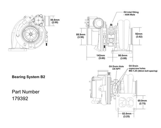 Borg Warner 179392 EFR 7670 turbocharger T4 A/R 1.05 Twin scroll