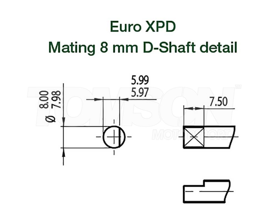Variohm XPD 32 mm DBW (Drive By Wire) 180° throttle position sensor for Tilton 72-603, 72-615, 72-616, 72-618, 72-803, 72-903 pedalboxes