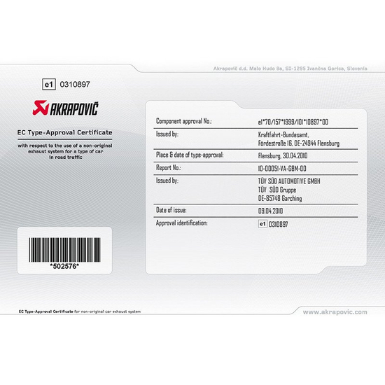 Układ wydechowy Akrapovic Slip-On MTP-AUS58TH Audi S5