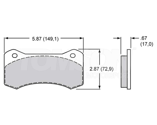 Wilwood 150-9488K BP10 brake pads Wilwood 4 and 6-pot callipers (6617)