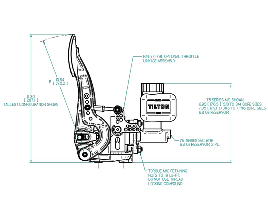 Pedały Tilton 72-603 seria 600 montowane na podłodze na 3 pompy
