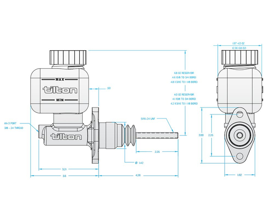 Tilton 75-700U 75 Series Master Cylinders Bare Cylinder 0.700''