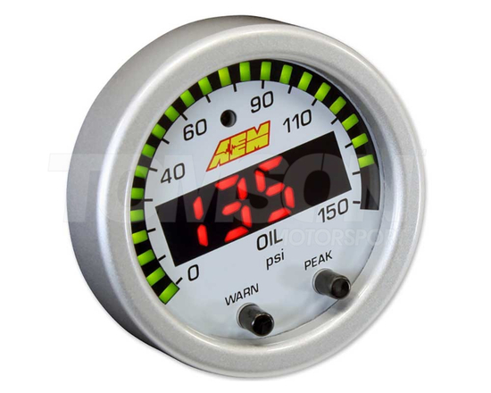 Zegar ciśnienia oleju AEM 30-0307 X-Series 150 PSI / 10 BAR