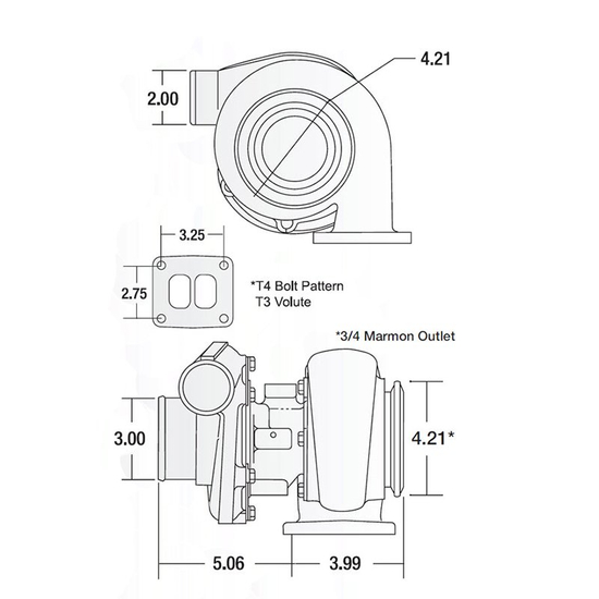 Turbosprężarka Borg Warner AirWerks S200SX 177268 T4 Twin Scroll A/R 1.22