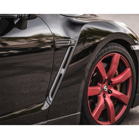 Agency Power AP-GTR-609 carbon fiber front fender logo plate Nissan GT-R R35