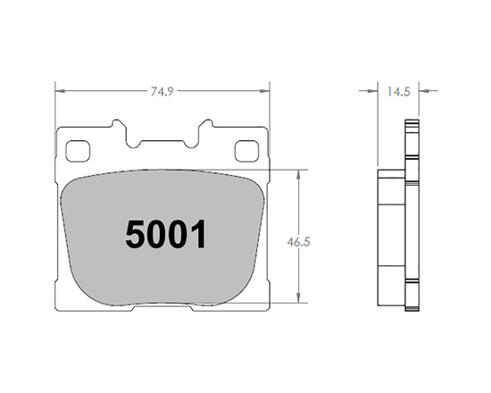 Performance Friction 5001.10 brake pads 10 compound (Z-Rated compound family) Toyota GR Yaris (Gen 1, Gen 2) (GXPA16), GR Corolla (GZEA14) 1.6 G16E-GTS (rear)
