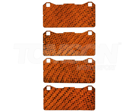 HEL Performance HCFS-001-F carbon fibre brake pad shims Toyota GR Yaris (Gen 1, Gen 2) (GXPA16) 1.6 G16E-GTS (front)