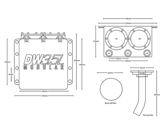 Detschwerks 6-000-35ST DW35L 3.5L Modular Surge Tank with space for two DW350iL pumps (without pumps)