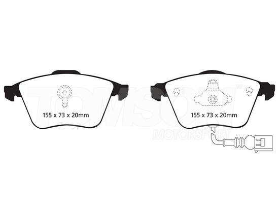 EBC DP41946R Yellow Stuff brake pads Audi S3 (8P), Audi TT/TTS (8J), VW Golf R Mk6 (front)