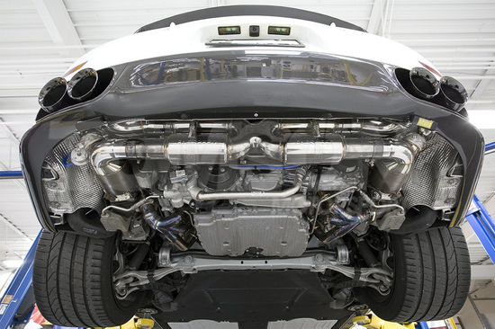 Fabspeed Motorsport Valvetronic Supersport X-Pipe exhaust system with performance catalityc converters and valves Porsche 911 Turbo/Turbo S (991.2) (polished tips_