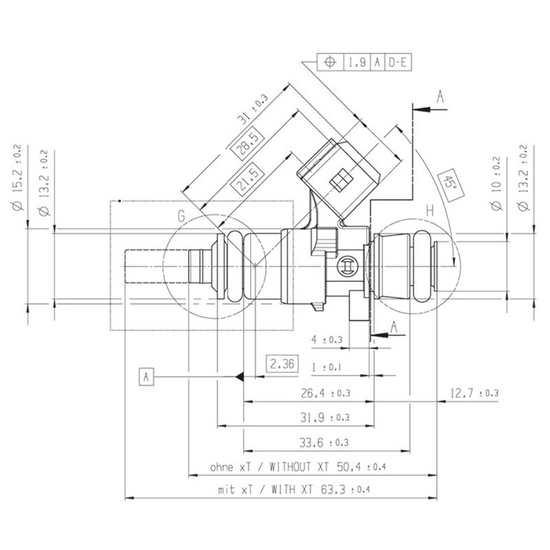 Bosch 0 280 158 040 injector 980cc High Impedance EV1 Connector