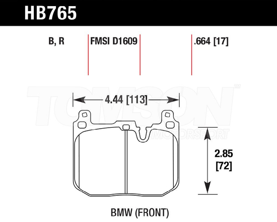 Klocki hamulcowe Hawk Performance HB765N.664 HP Plus BMW M235i (F22, F23), M2 (F87), M3 (F30, F80), M4 (F82, F83) (przód)