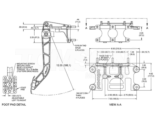 Wilwood 340-11295 swing mount clutch and brake pedal