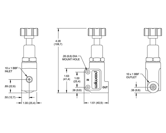Wilwood 260-12627 knob style proportioning valve M10x1